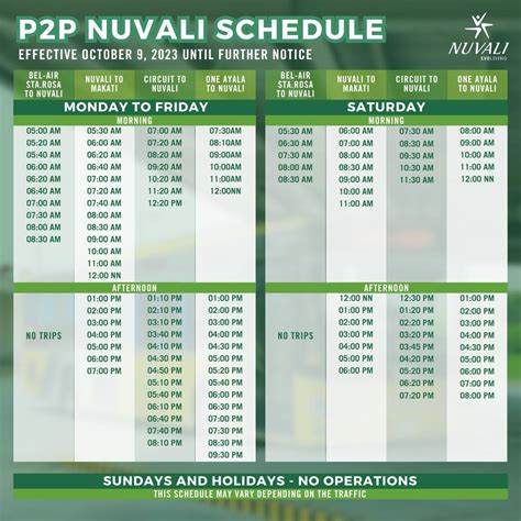 nuvali p2p|p2p schedule 2023.